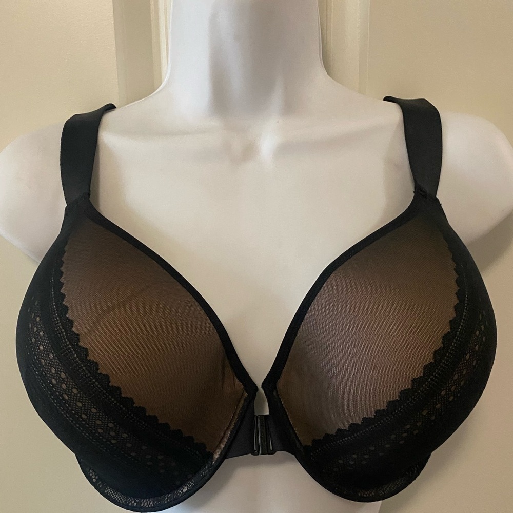 SPANX NWT Black llelujah Illusion Lace Full Coverage Front Clasp Bra